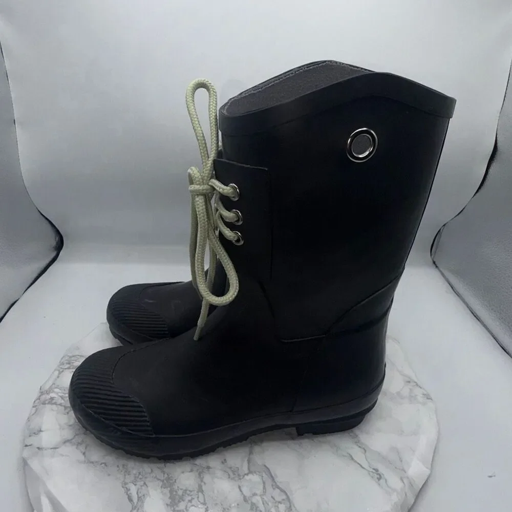 NOMAD Black Kelly B Rubber Rain Boots-9